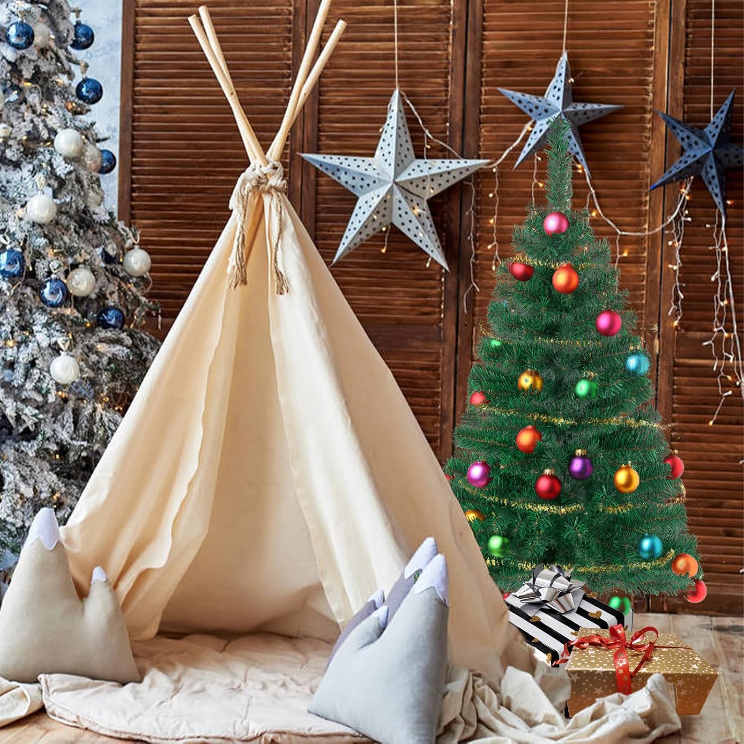 Charming 3FT Mini Green Artificial Christmas Tree with Sturdy Stand for Festive Indoor and Outdoor Holiday Decor