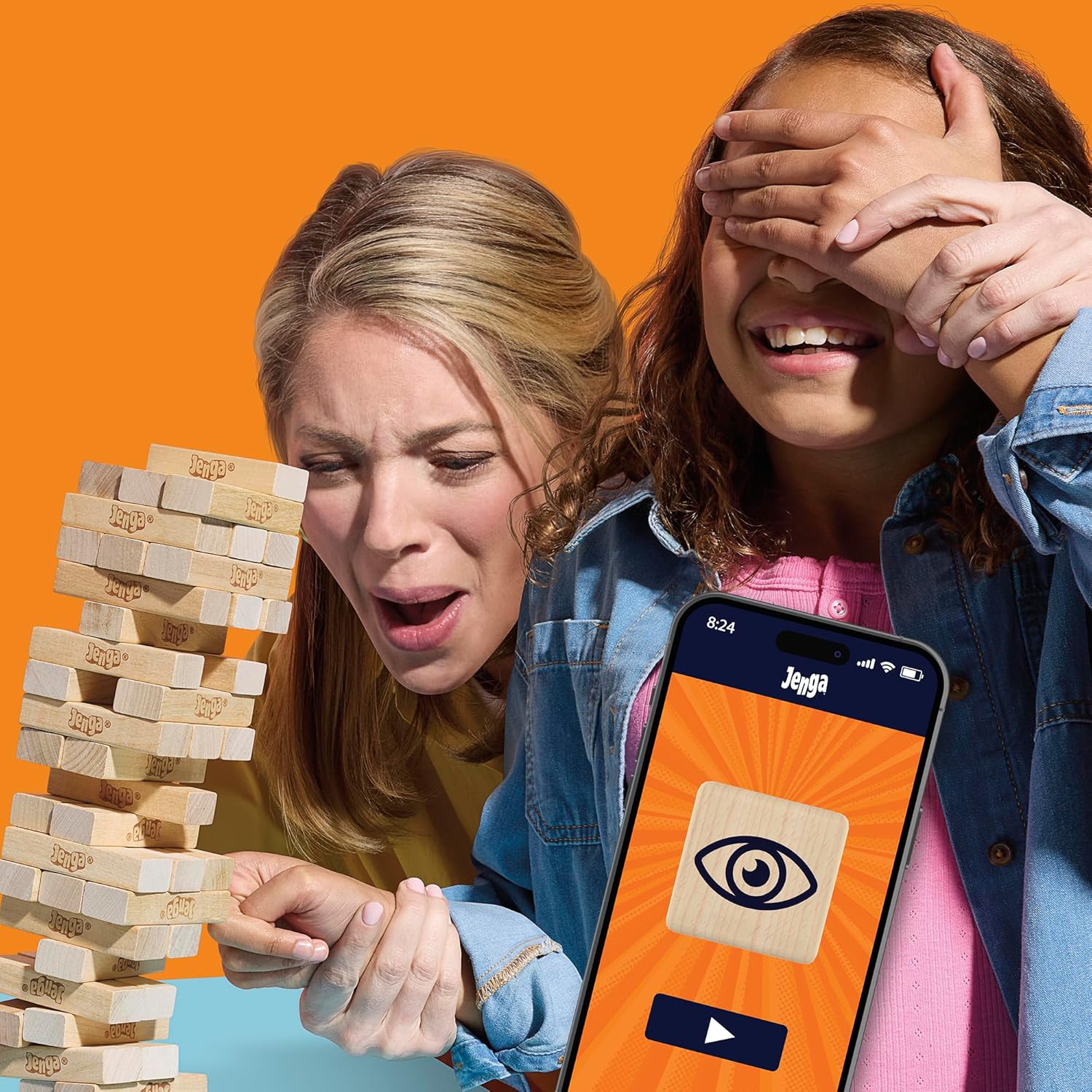 Elevate Your Game Nights with the Exciting Jenga Game Featuring a Digital Die | Classic Wooden Stacking Tower for Ages 6 and Up | Perfect for Parties and Solo Fun