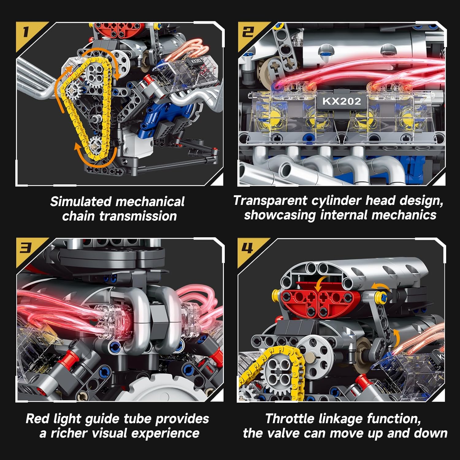 Unleash Your Inner Engineer with the Ultimate Build Your Own V8 Engine Set - 665 Pieces of Fun and Learning!