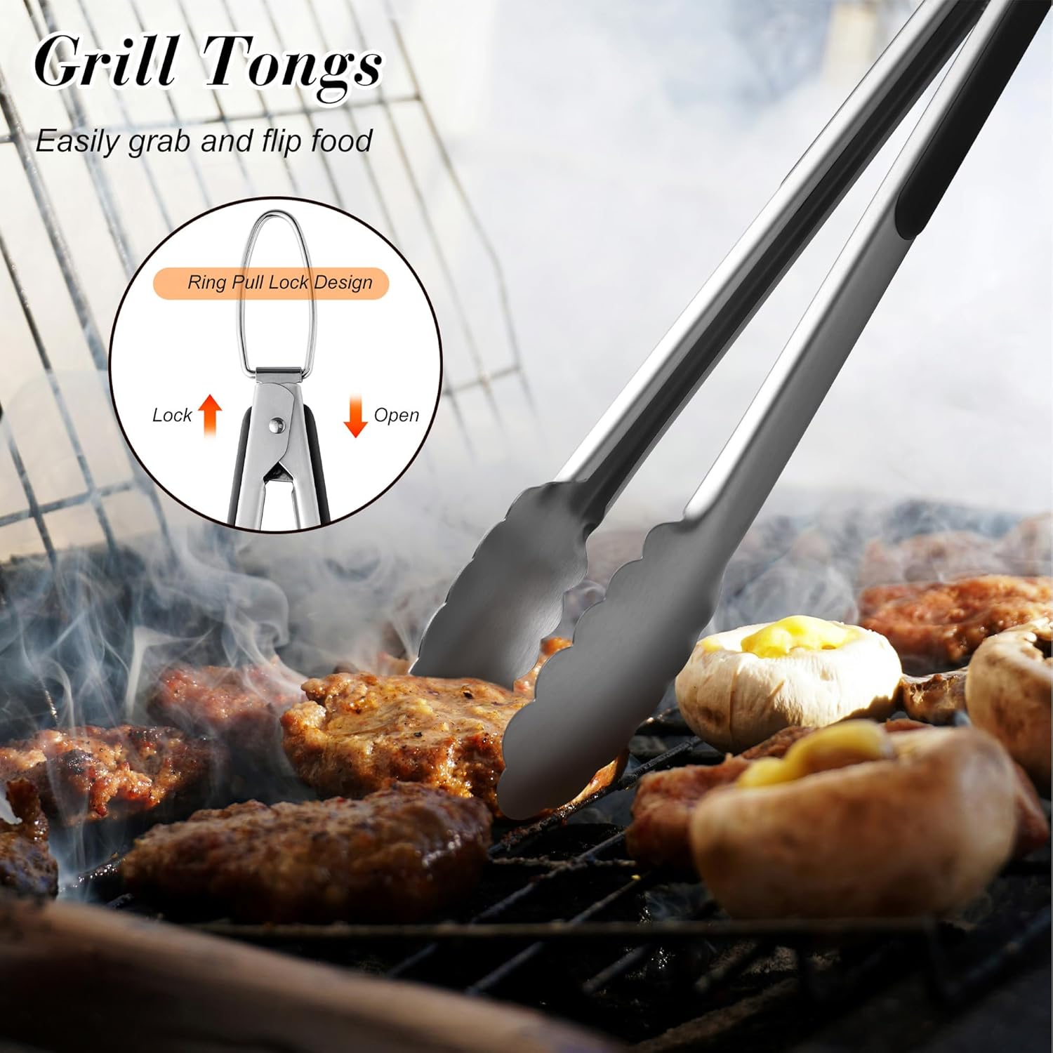 Ultimate Griddle Accessories Kit - Premium Stainless Steel 4-Piece Grill Tool Set with Spatula, Fork, Tongs, and Brush in Elegant Gift Box for Perfect Outdoor Barbecue and Home Grilling