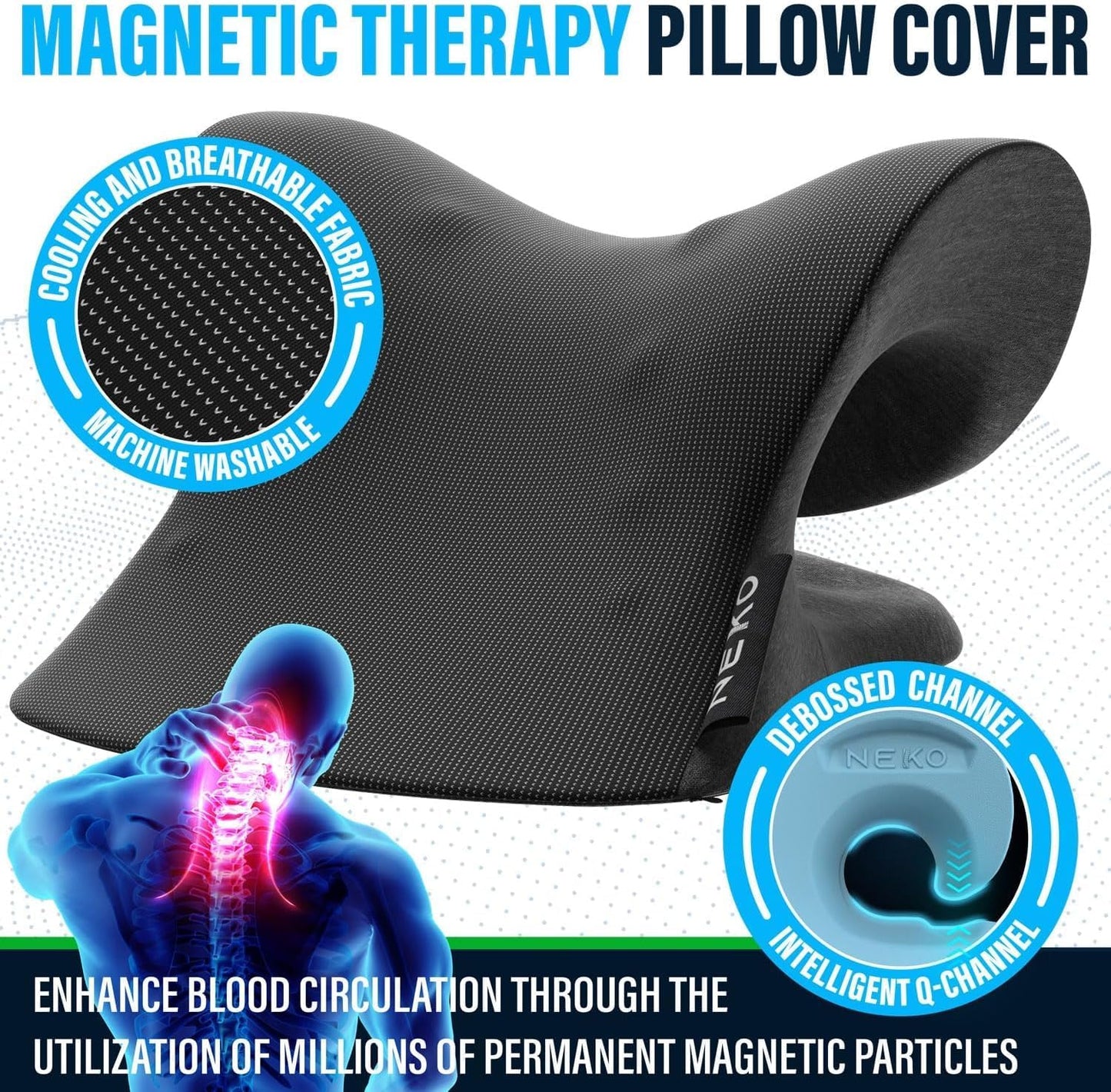 Revolutionary Cervical Traction Device with Cooling Gel and Magnetic Therapy for Ultimate Neck Pain Relief - 8 Massage Nodes and Support Pillows Included