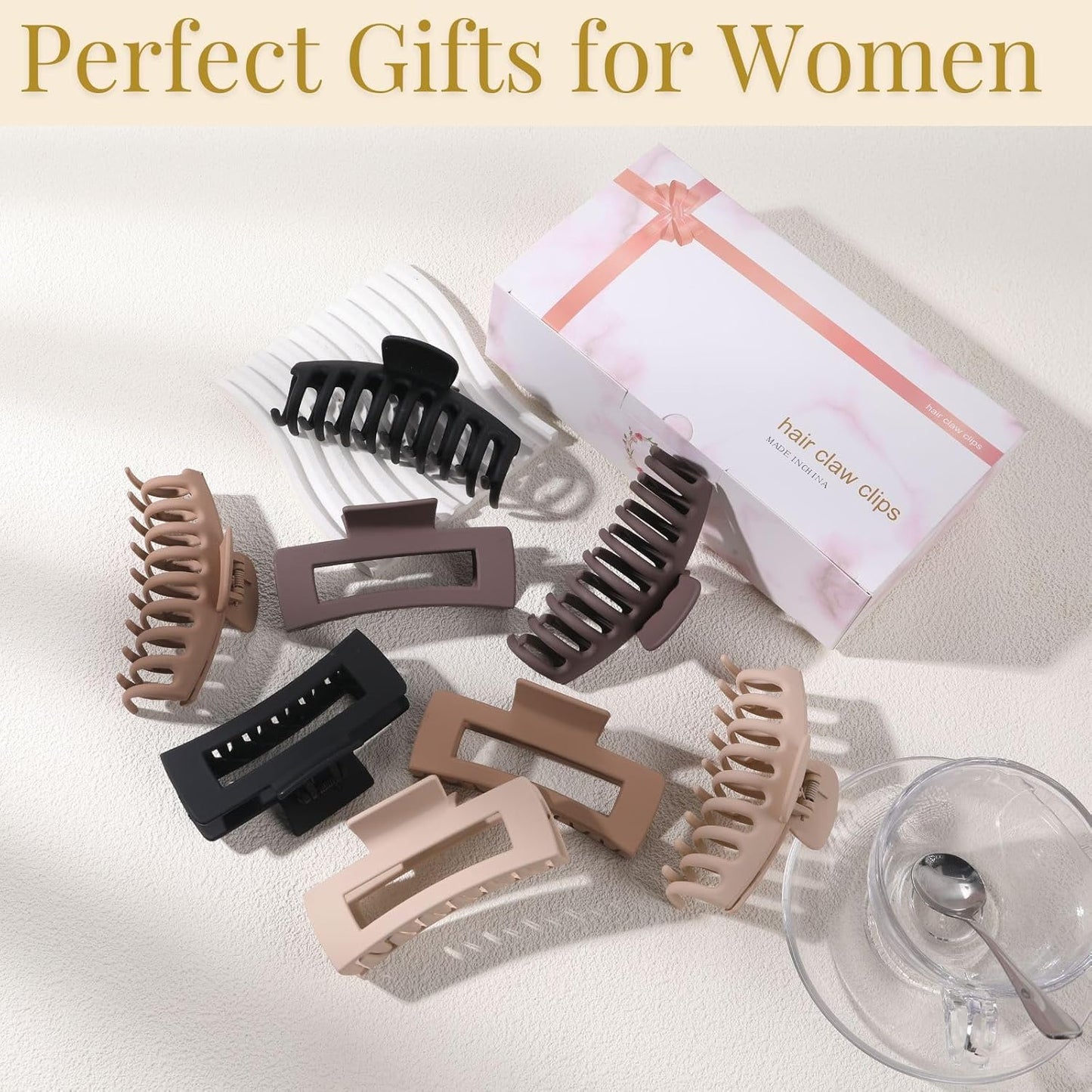 Elevate Your Style with Our Stylish Large Hair Claw Clips - Strong Hold Matte Banana Clips for Every Hair Type in Chic Neutral Shades