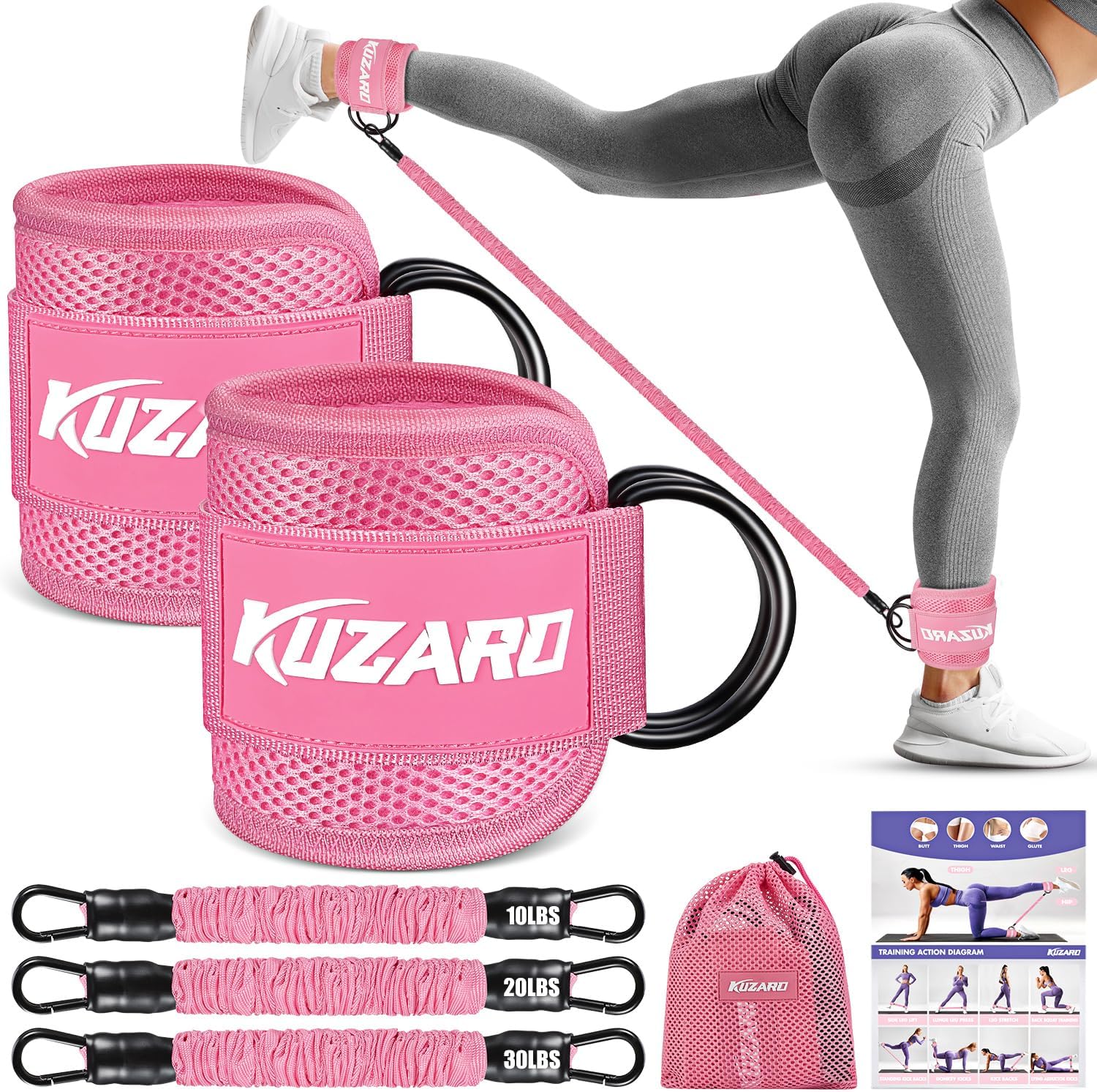 Transform Your Leg and Glute Workouts with KUZARO Ankle Resistance Bands – Your Ultimate Home Gym Companion!