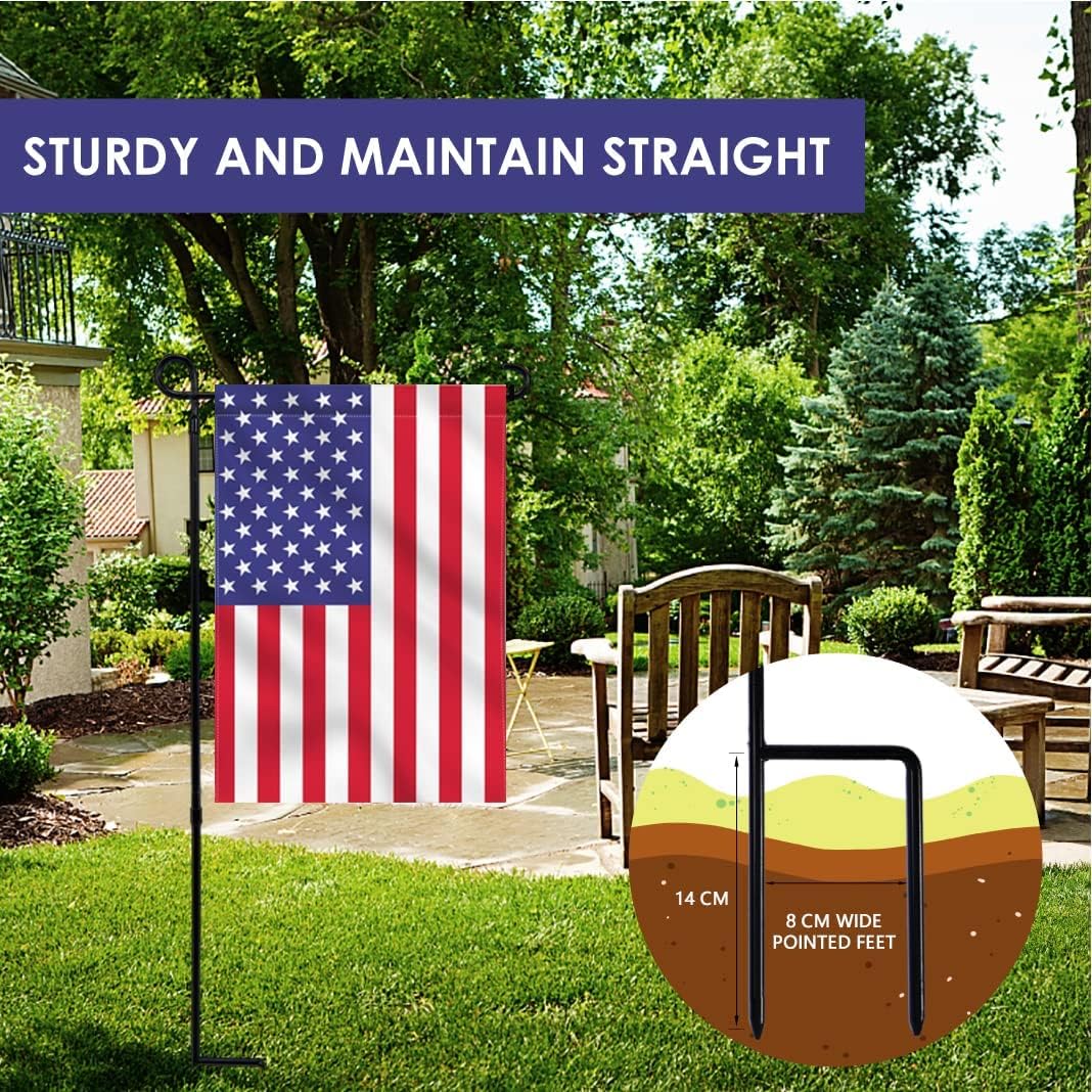 Sturdy Premium Metal Garden Flag Stand - Weather-Resistant Design for Year-Round Outdoor Decor and Festive Celebrations