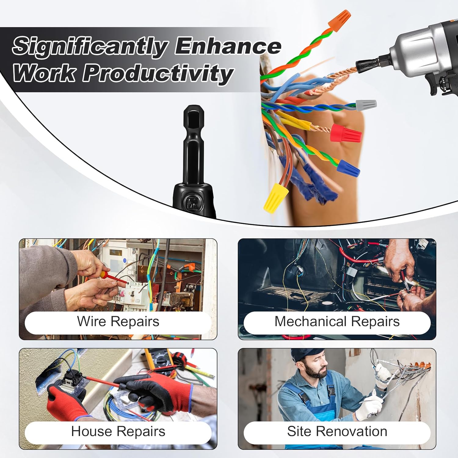 Revolutionize Your Wiring Projects with Our 4-Piece Multifunctional Wire Twister Tool Set - Lightweight, Efficient, and Compatible with 8 to 24 AWG!
