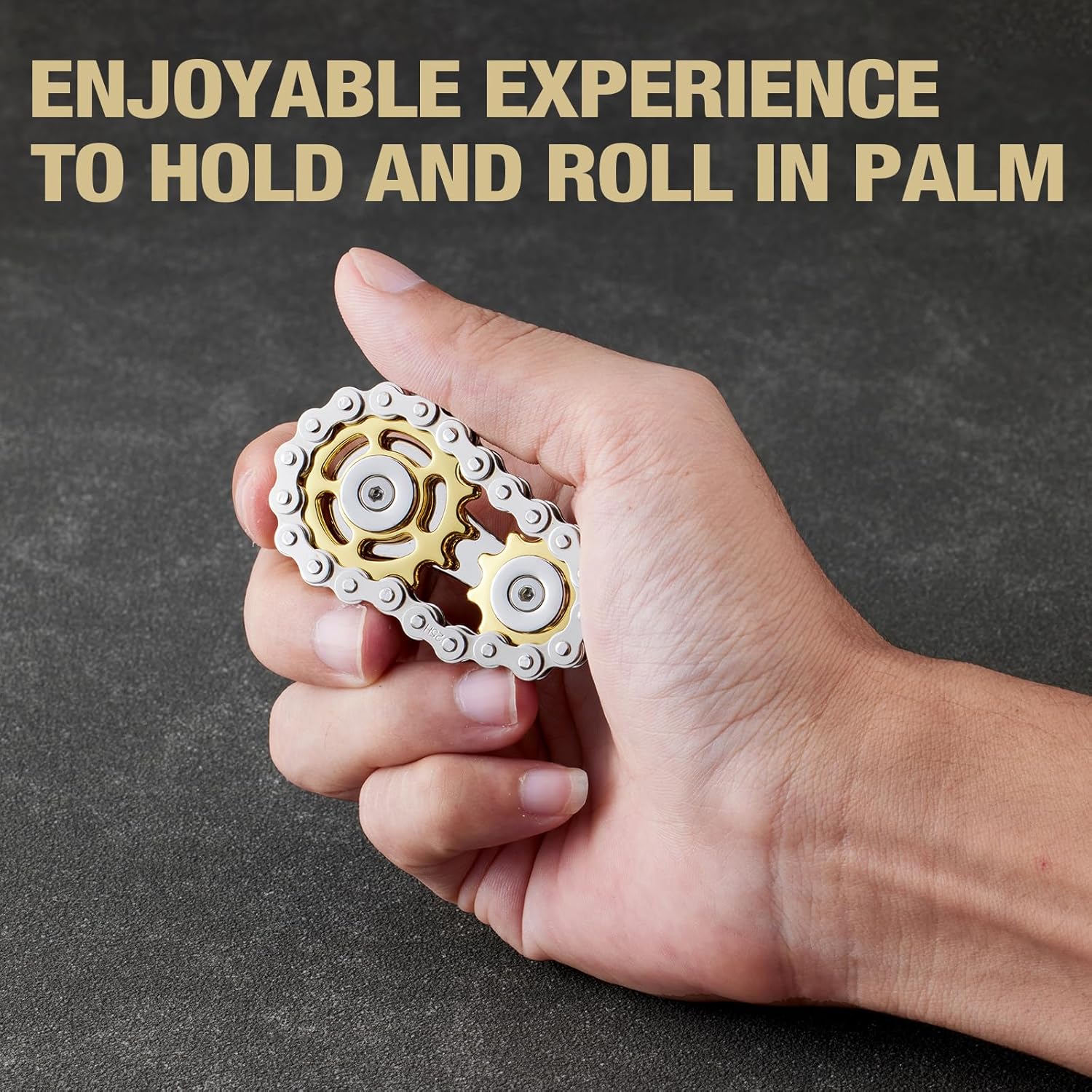 Elevate Your Focus with the Golden Metal Fidget Chain Hand Spinner - The Ultimate Stress Relief Companion for Work, Home, and Travel