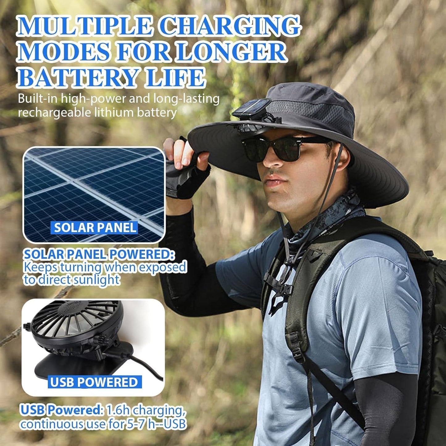 Beat the Heat in Style: Ultimate Solar Fan Hat with UPF 50+ Protection for Fishing and Outdoor Fun!