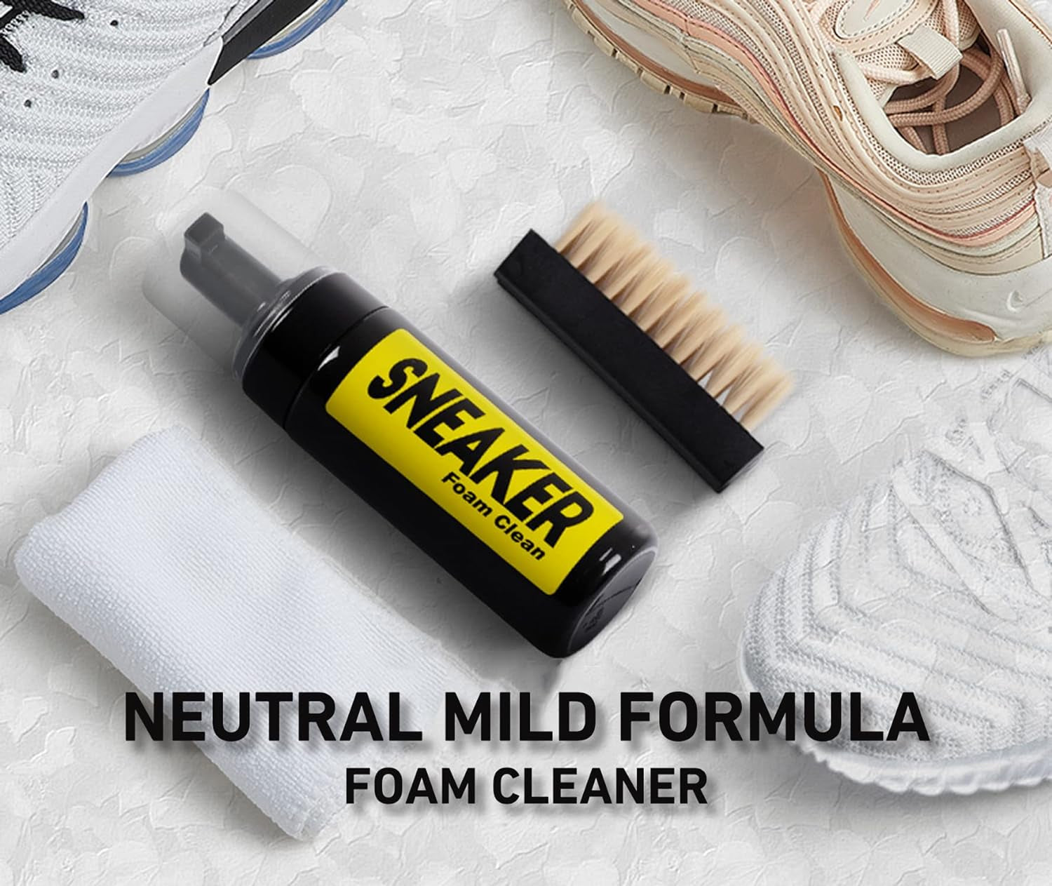 Ultimate Sneaker Cleaning Kit - Effortless Water-Free Foam Cleaner with Brush & Cloth for All Your Footwear Needs