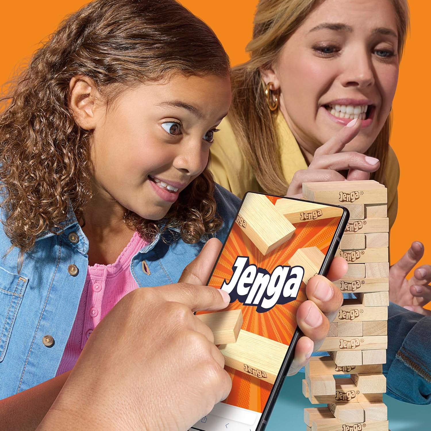 Elevate Your Game Nights with the Exciting Jenga Game Featuring a Digital Die | Classic Wooden Stacking Tower for Ages 6 and Up | Perfect for Parties and Solo Fun
