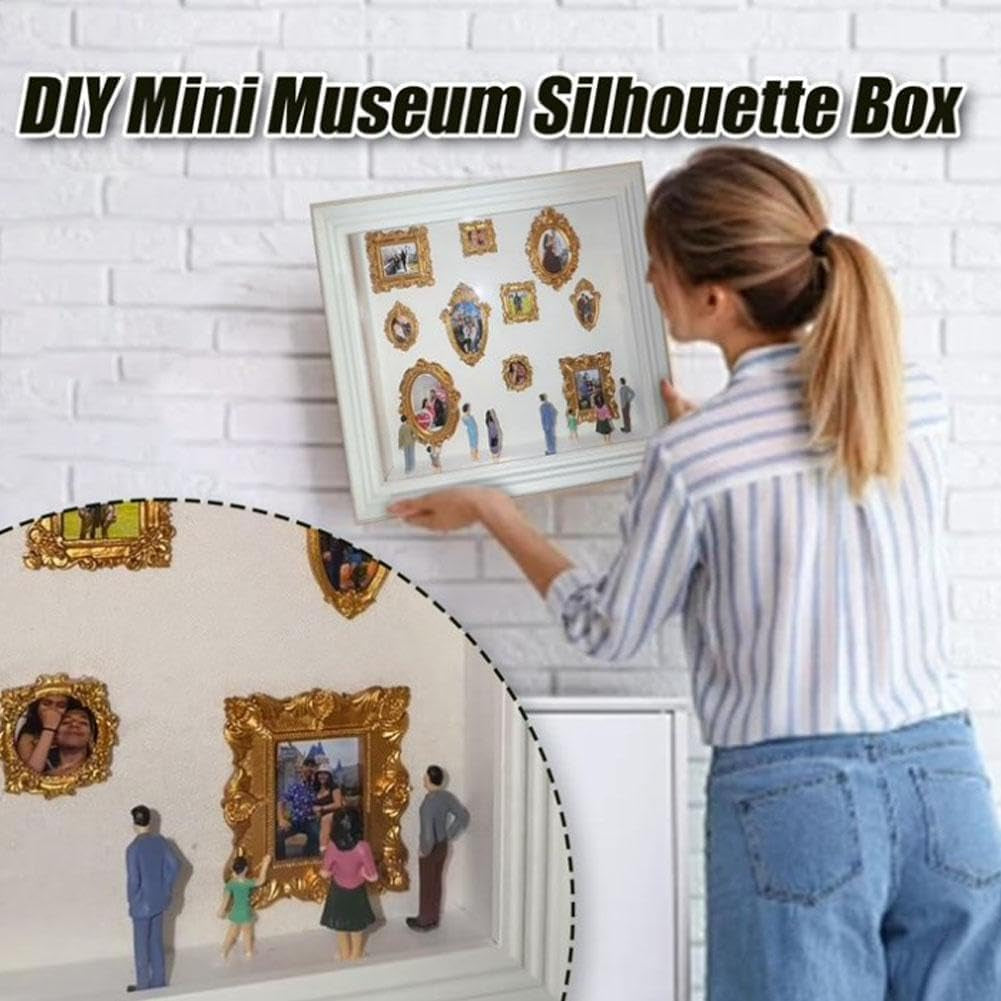Transform Your Memories with the DIY Mini Gold Frames Silhouette Box - A Unique Shadow Box Frame Kit for Celebrating Life's Special Moments in Style (Grey)