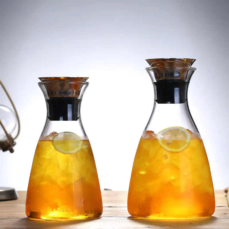 Borosilicate Glass Beverage Jug with Steel Lid
