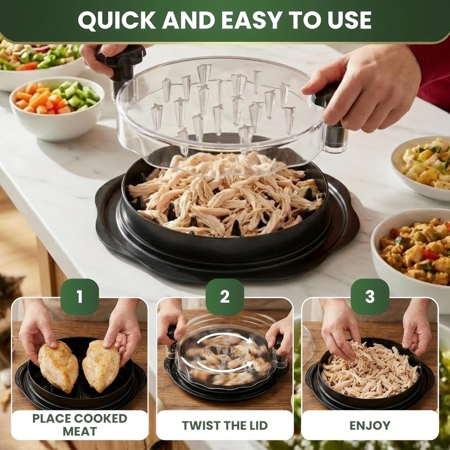 Transform Your Cooking with the Ultimate Professional Chicken and Meat Shredder Tool Featuring Twist Mechanism and Built-in Wine Opener