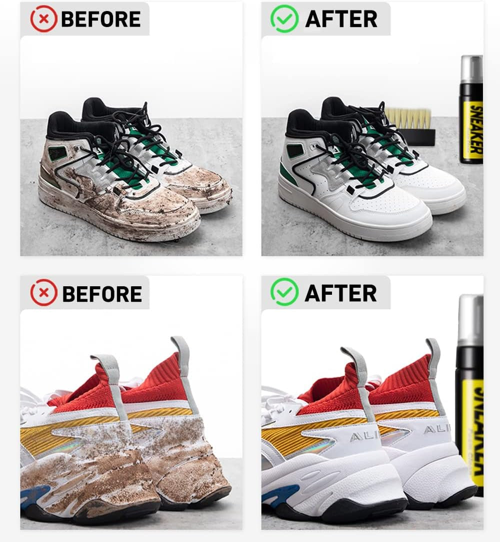 Ultimate Sneaker Cleaning Kit - Effortless Water-Free Foam Cleaner with Brush & Cloth for All Your Footwear Needs