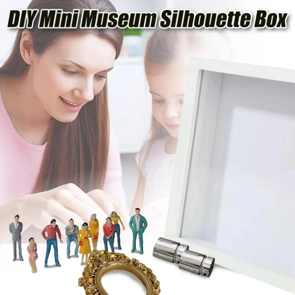 Transform Your Memories with the DIY Mini Gold Frames Silhouette Box - A Unique Shadow Box Frame Kit for Celebrating Life's Special Moments in Style (Grey)