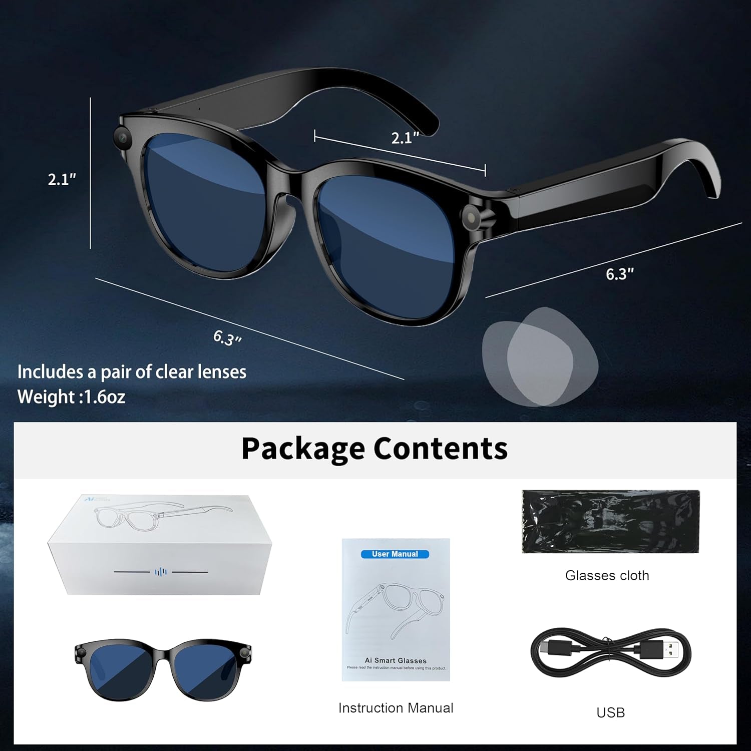 Revolutionary Smart Glasses with Camera, AI Translation, and Bluetooth Control – Perfect for Travel, Conferences, and Vlogging