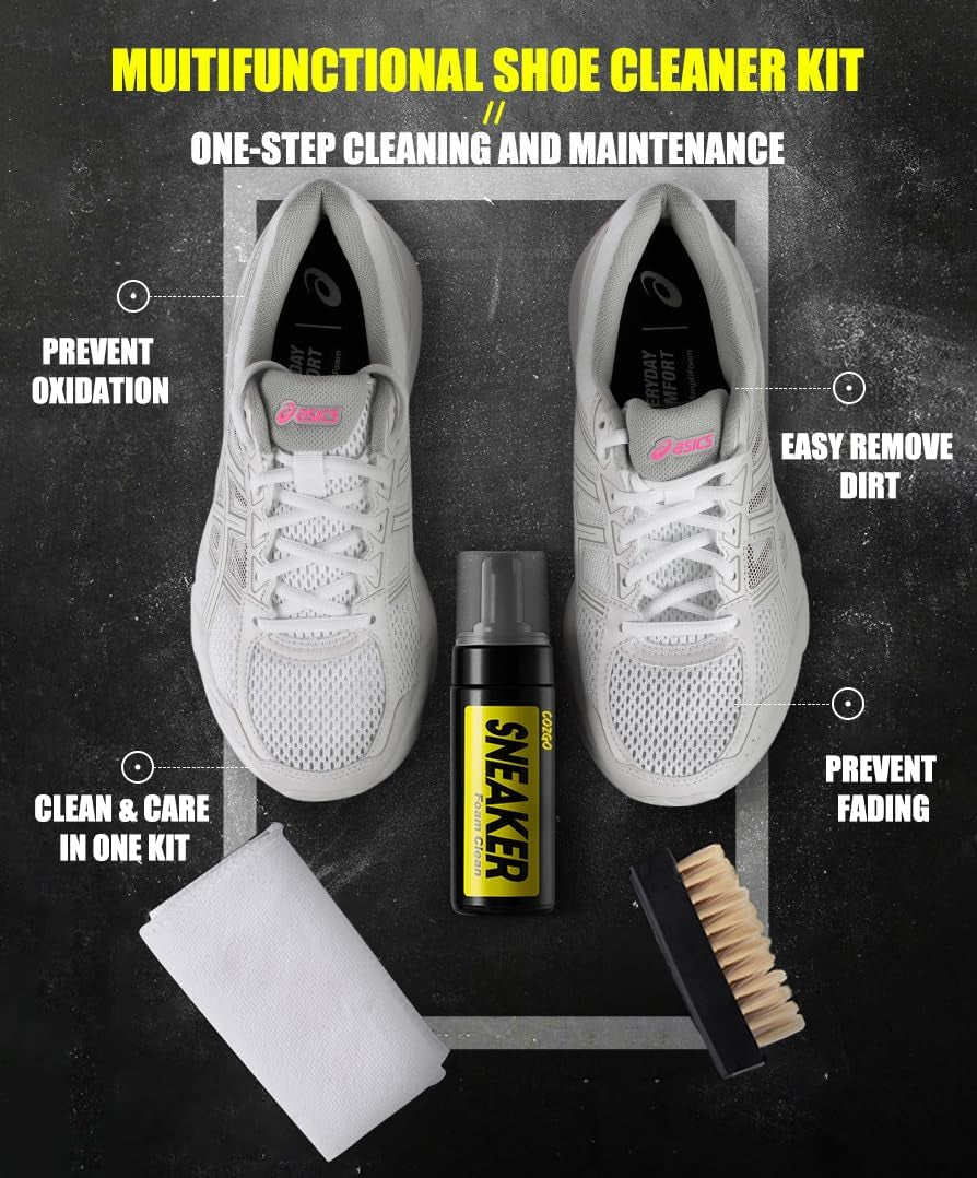 Ultimate Sneaker Cleaning Kit - Effortless Water-Free Foam Cleaner with Brush & Cloth for All Your Footwear Needs