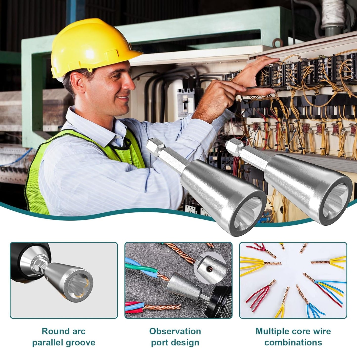 Revolutionize Your Wiring Projects with the Dual Wire Twister Tool Set - Perfect for Power Drills and Versatile for 9-22 AWG Connections