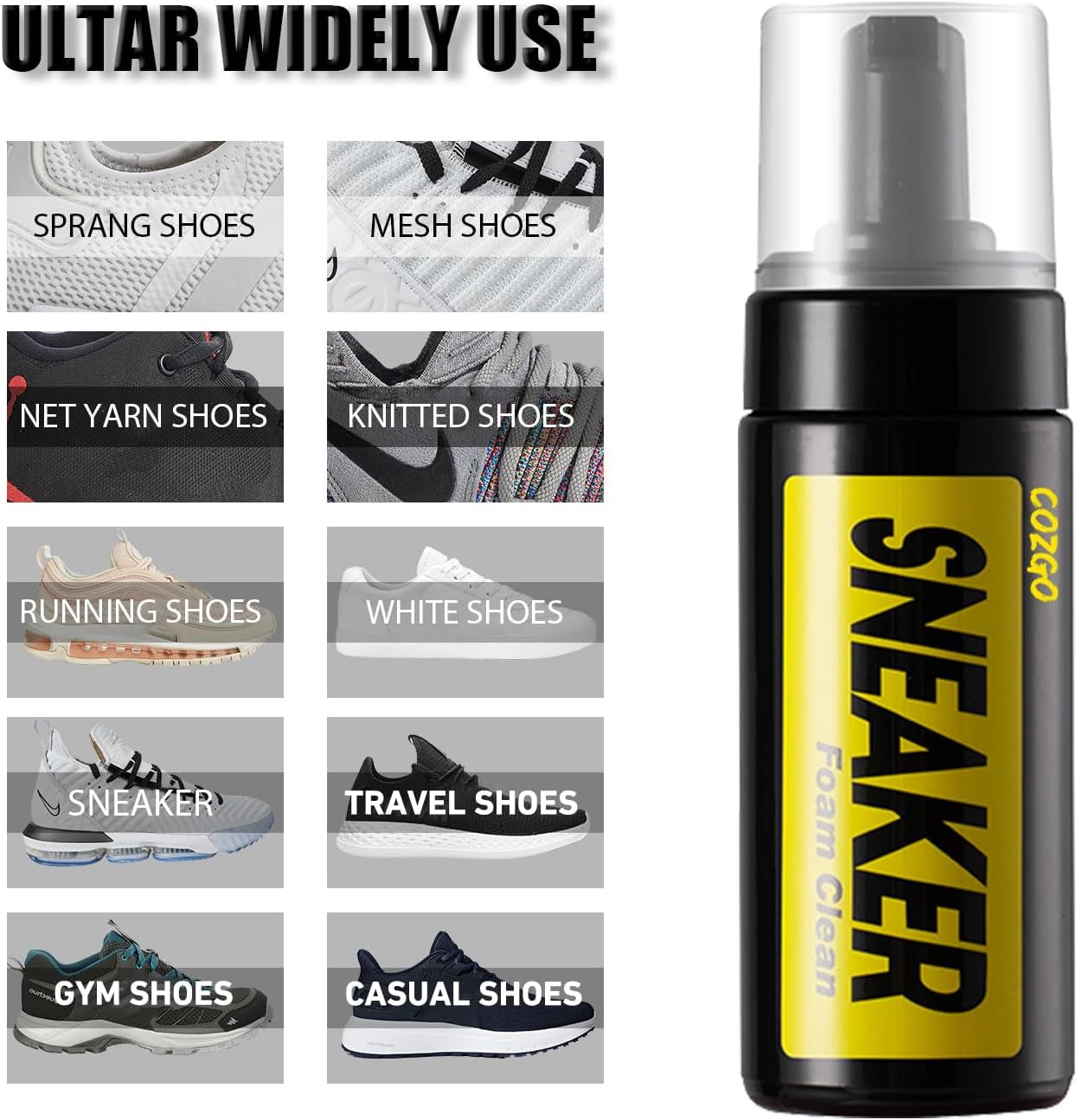 Ultimate Sneaker Cleaning Kit - Effortless Water-Free Foam Cleaner with Brush & Cloth for All Your Footwear Needs