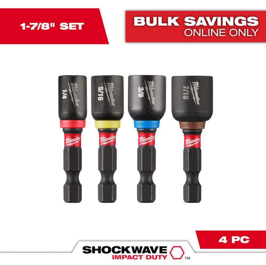 Unlock Ultimate Durability and Performance with the SHOCKWAVE 4-Piece Magnetic Nut Driver Set - Perfect for All Your Heavy-Duty Tasks!